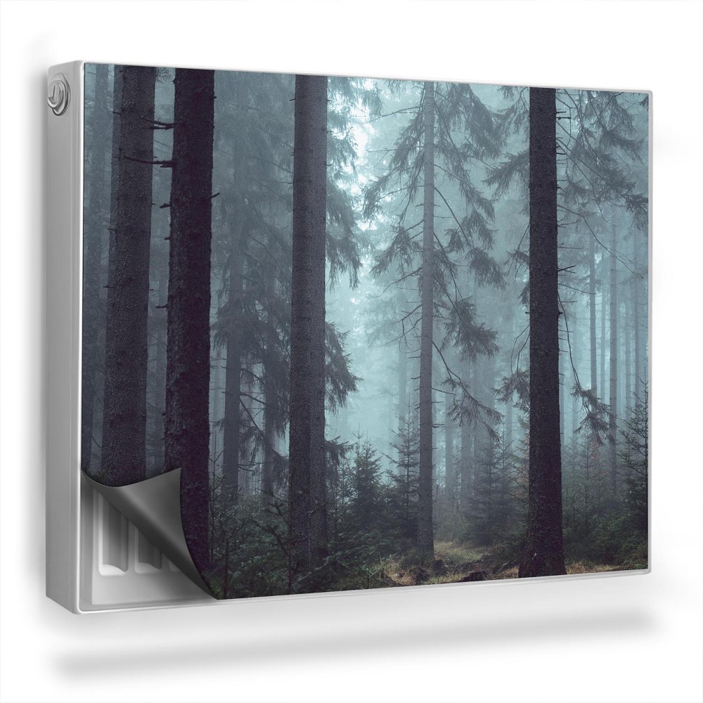 Dekoračný magnetický kryt na radiátor Výhľad na les, príroda, tmavá atmosféra