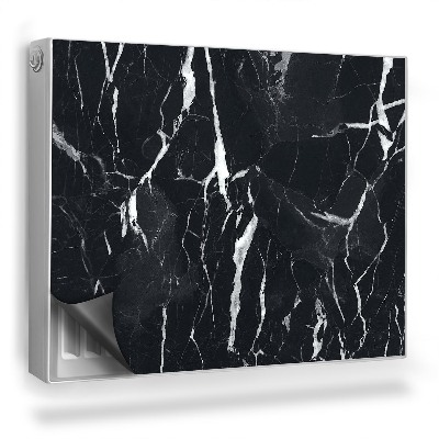 Dekoračný magnet na radiátor Tmavé mramorové biele praskliny na kameni