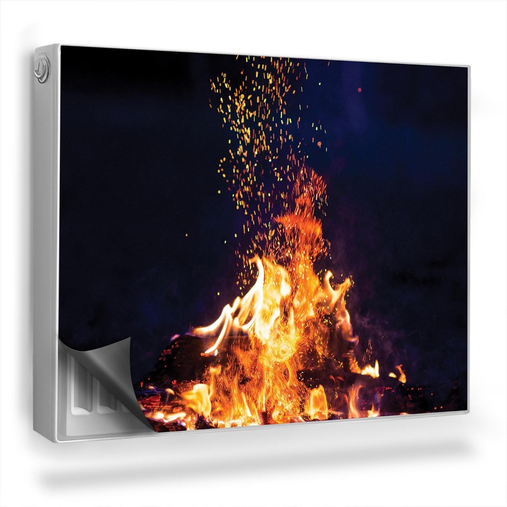 Dekoračný magnetický kryt na radiátor Planúci iskrivý oheň v lese