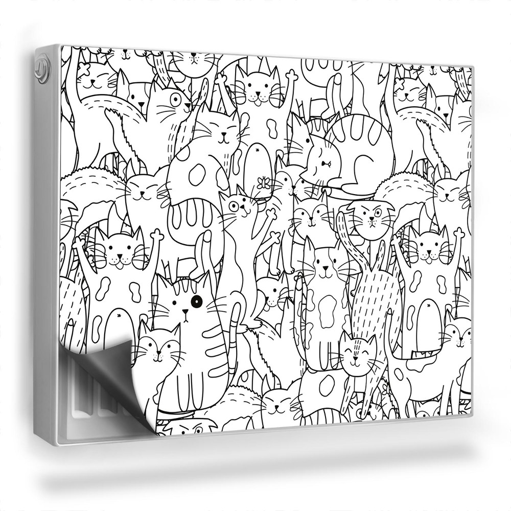 Magnetický kryt na radiátor Komiksové ilustrácie nakreslené mačky