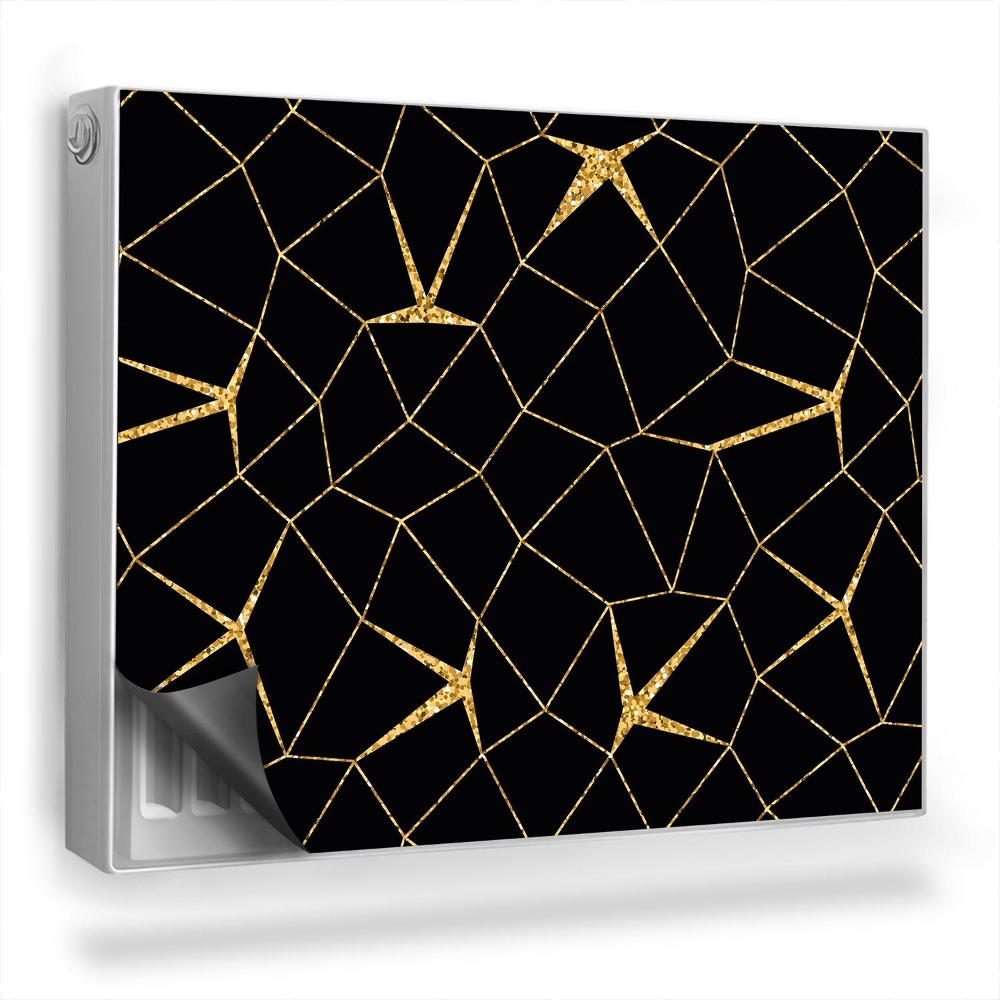 Dekoračný magnet na radiátor Nepravidelná mriežka na čiernom pozadí