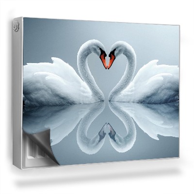 Dekoračný magnet na radiátor Dve labute v tvare srdca