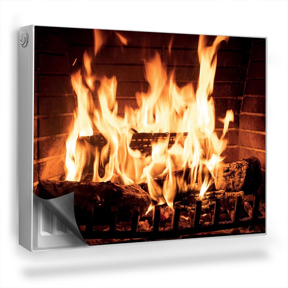 Dekoračný magnetický kryt na radiátor Horiaci domáci krb, teplé ohnisko