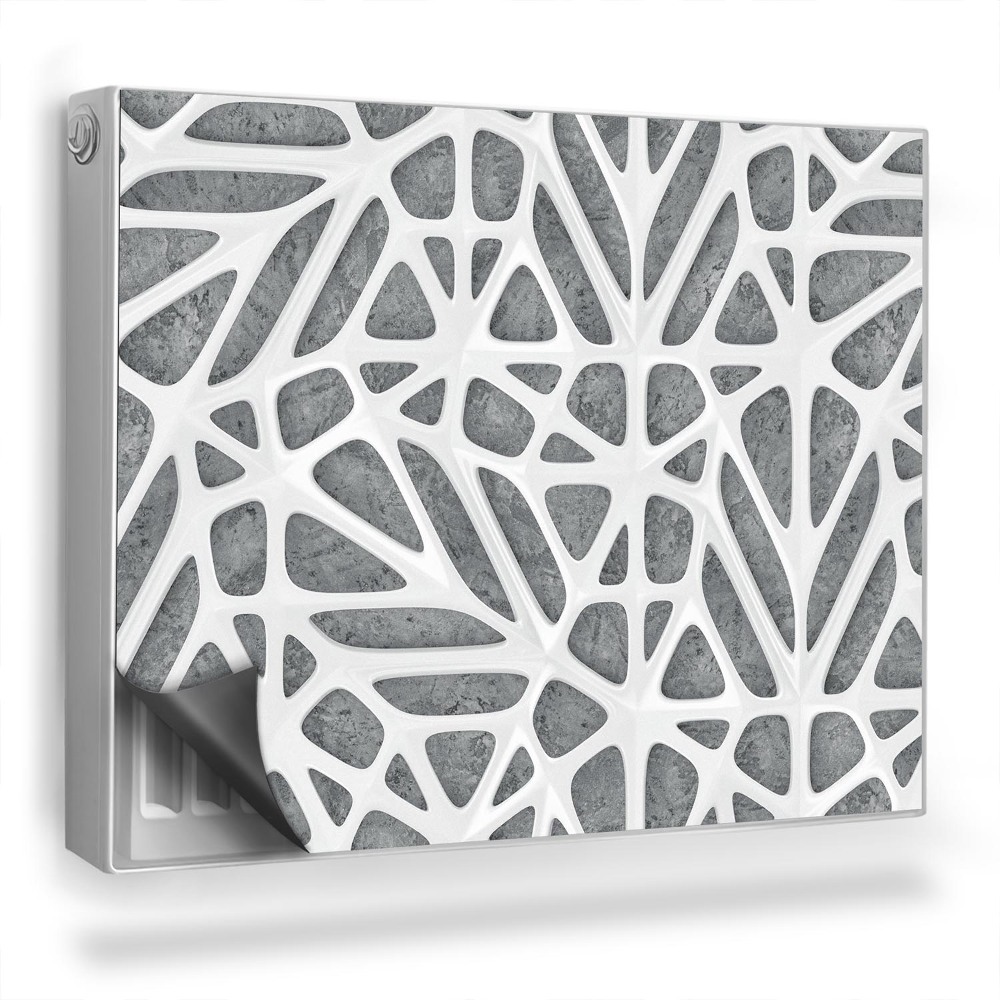 Magnetický kryt na radiátor Geometrický prelamovaný vzor sivé pozadie