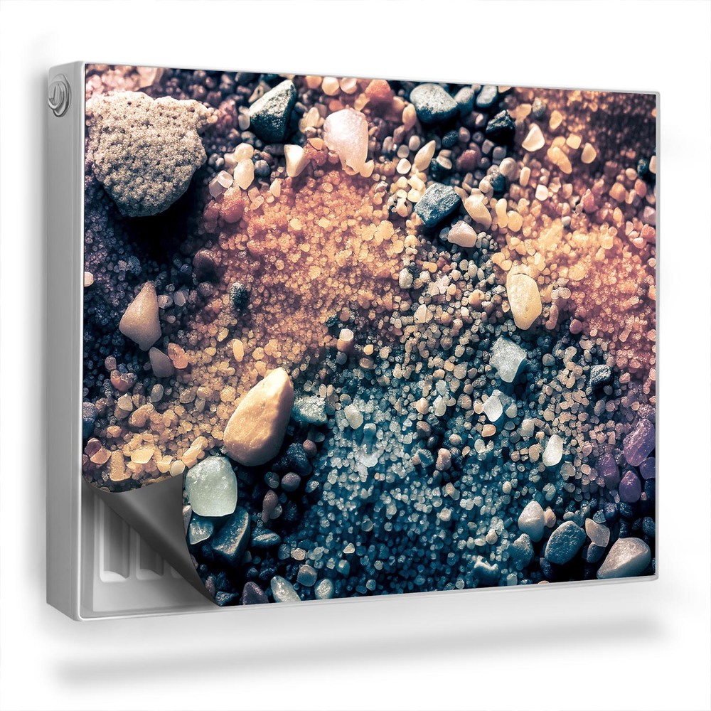 Dekoračný magnet na radiátor Detailný záber na farebné pieskové zrná a kamienky