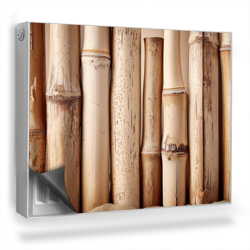 Magnetický kryt na radiátor Bielené prírodné bambusové stonky