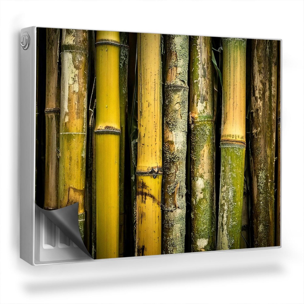 Dekoračný magnetický kryt na radiátor Bambusové stonky usporiadané vertikálne priblíženie