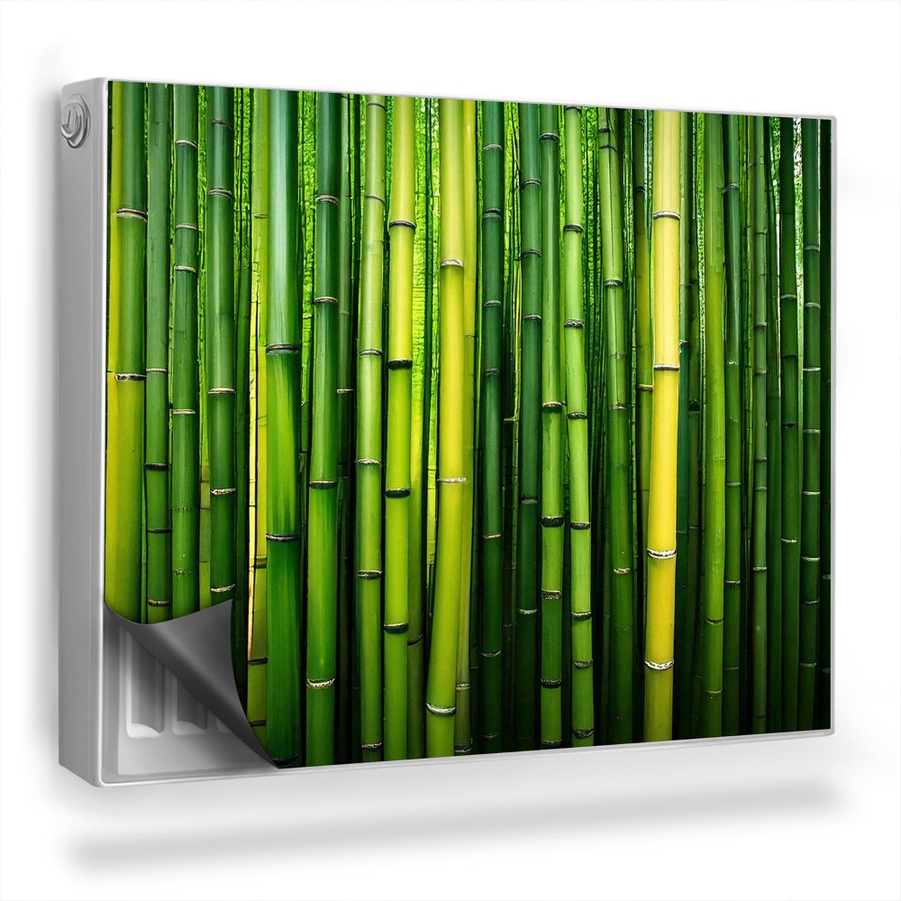 Dekoračný magnetický kryt na radiátor Bambusové stonky vertikálne, šťavnaté zelené