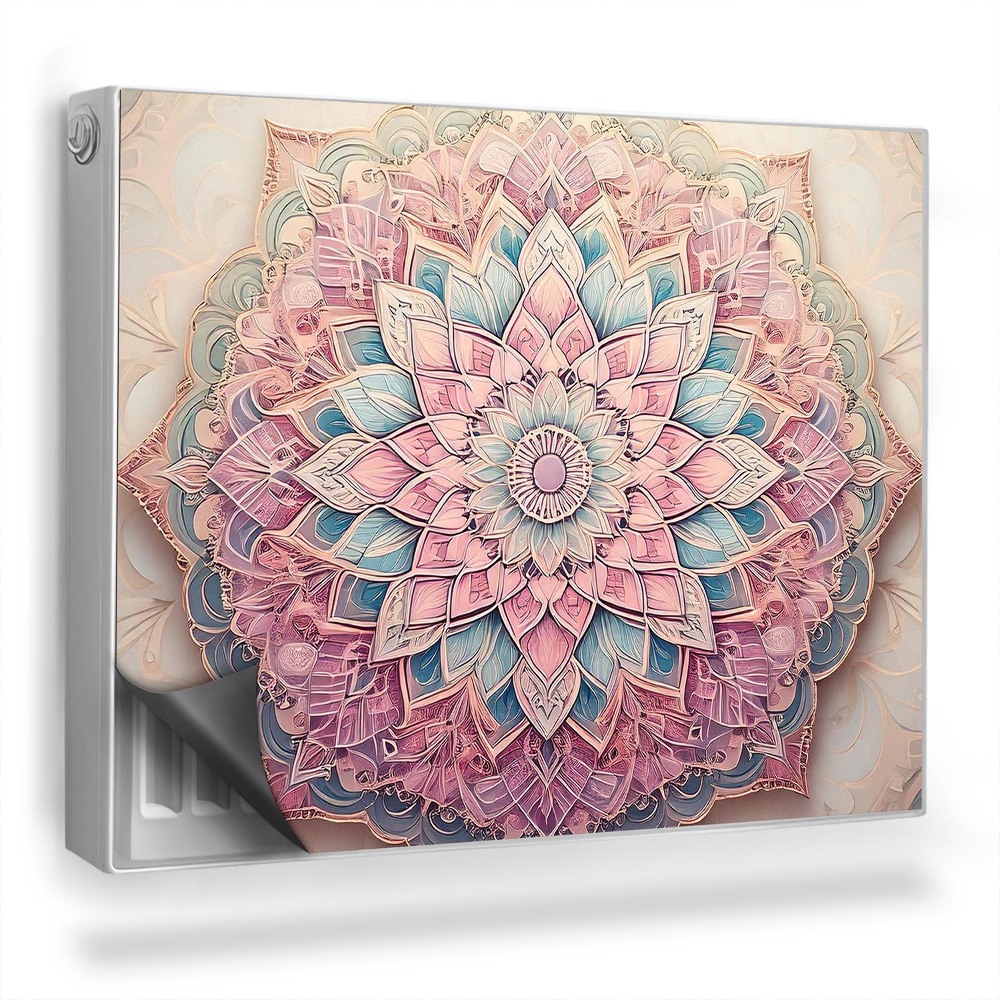 Dekoračný magnetický kryt na radiátor Jemná mandala, pastelové farby