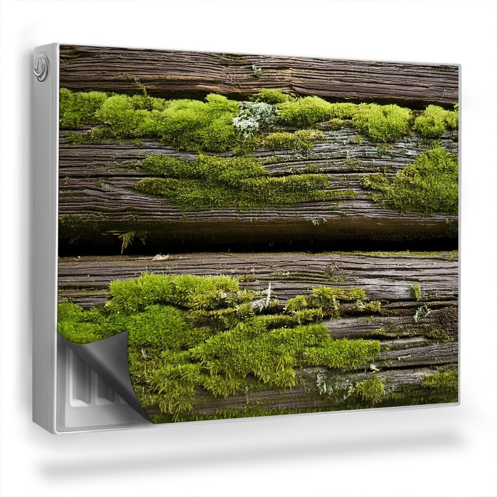 Dekoračný magnetický kryt na radiátor Staré drevené dosky pokryté machom