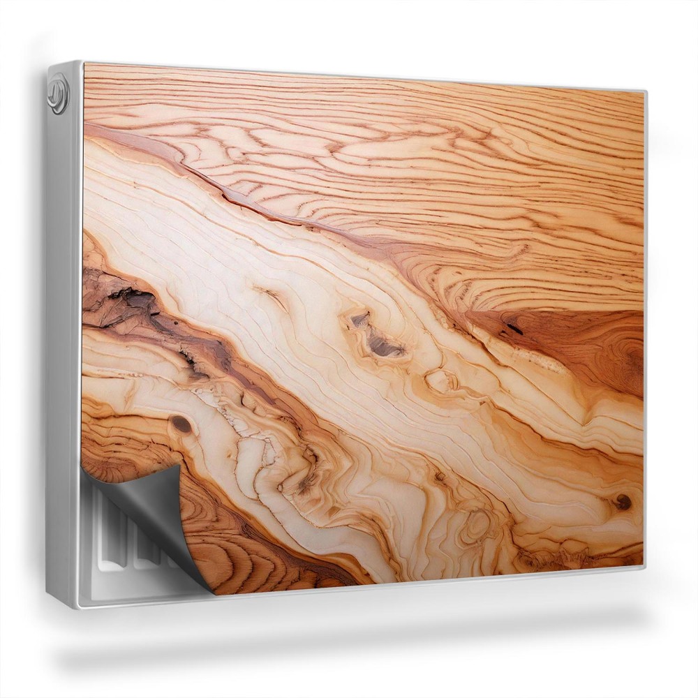 Magnetický kryt na radiátor Detailný záber na živicu z textúry prírodného dreva