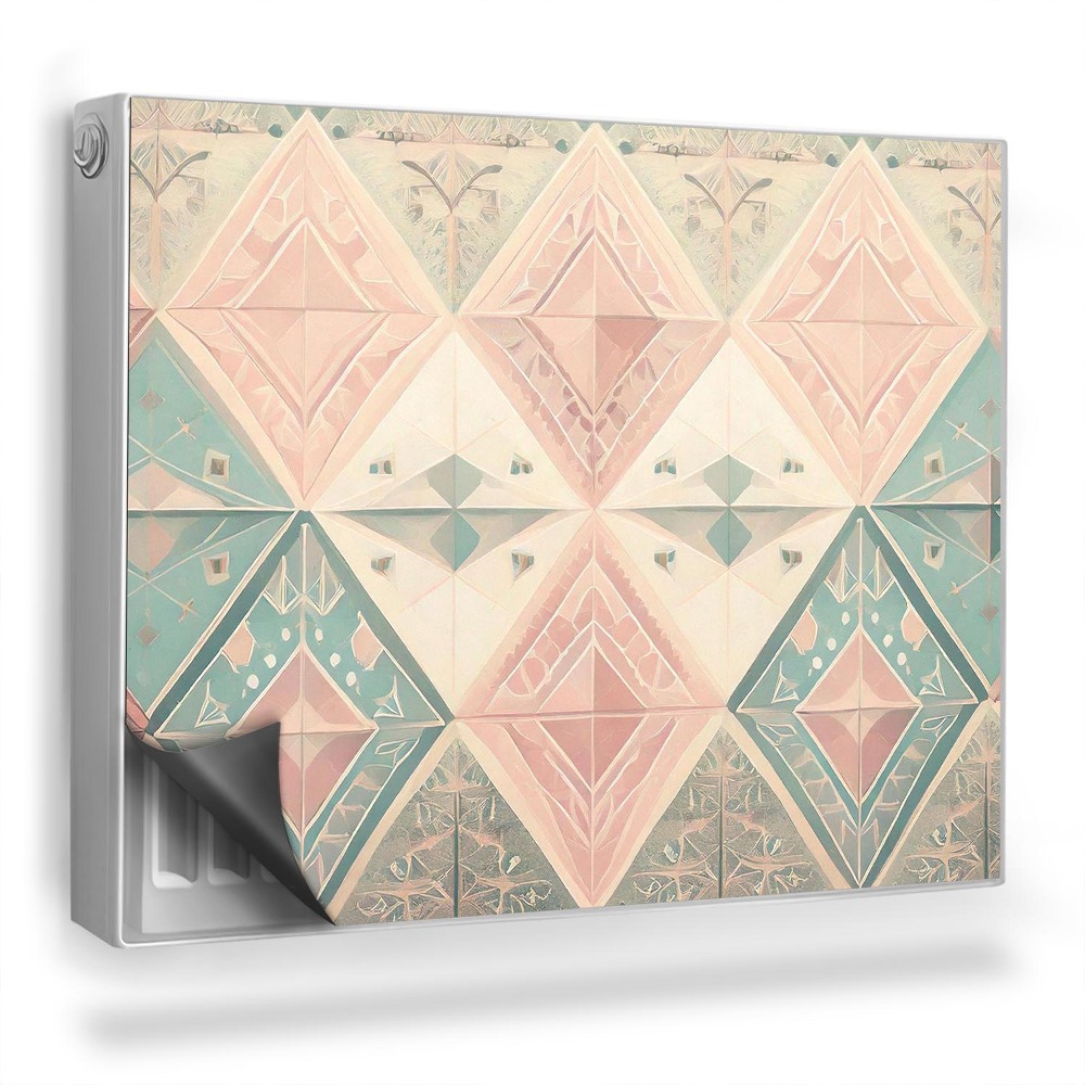 Magnetický kryt na radiátor Geometrická tapeta s imitáciou boho vzoru
