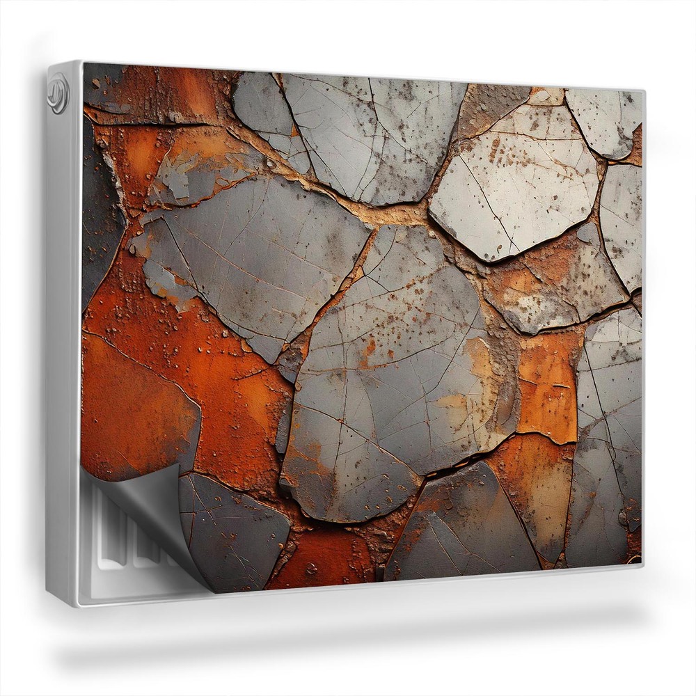 Dekoračný magnetický kryt na radiátor Abstraktná textúra kameňa v priemyselnom štýle