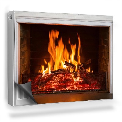 Magnetický kryt na radiátor Fotografia ohňa v domácom krbe