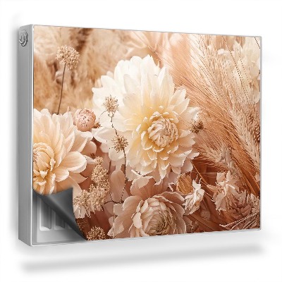 Dekoračný magnetický kryt na radiátor Boho kvety a trávy, jemné rastliny