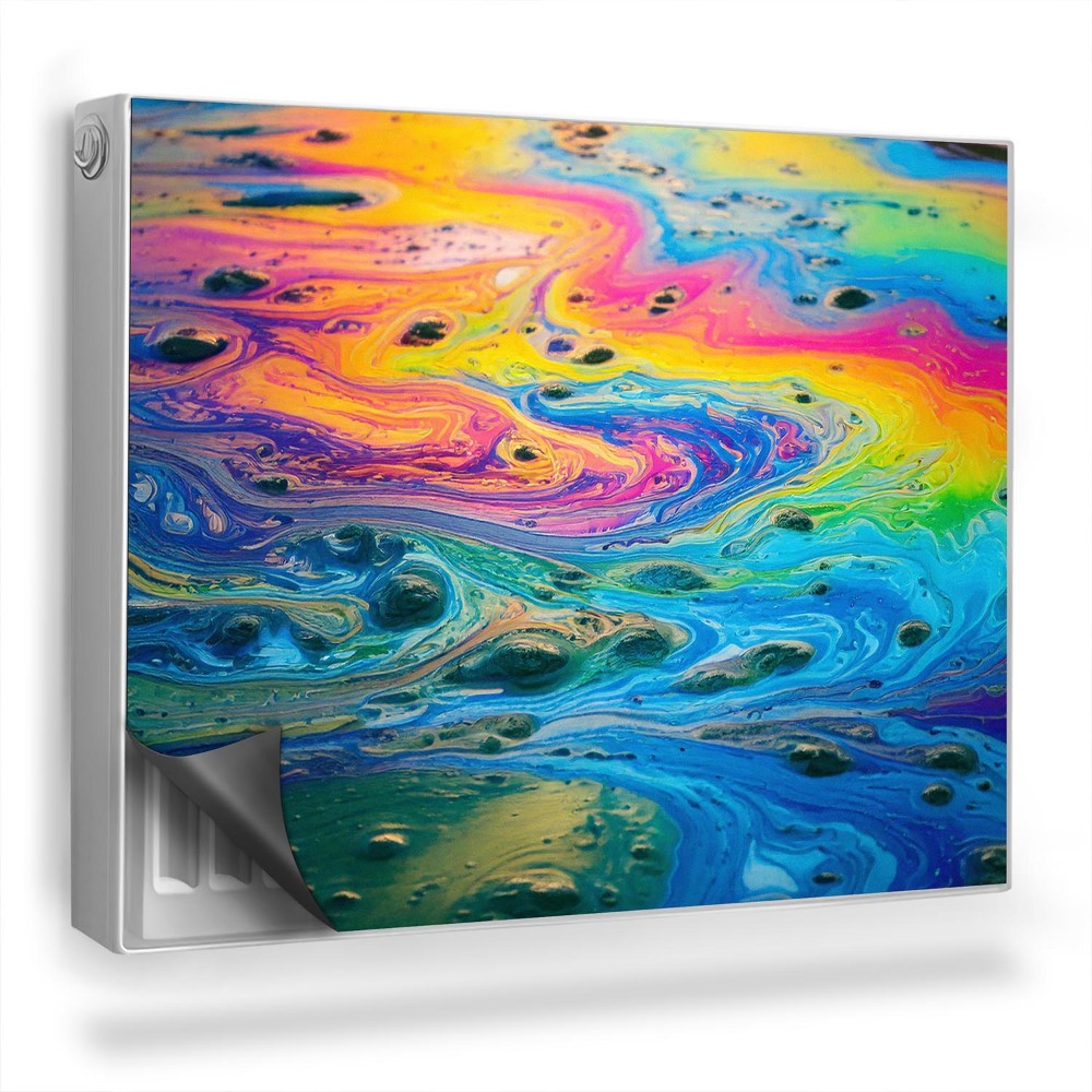 Dekoračný magnet na radiátor Detailný záber benzínu na iridescencii vody