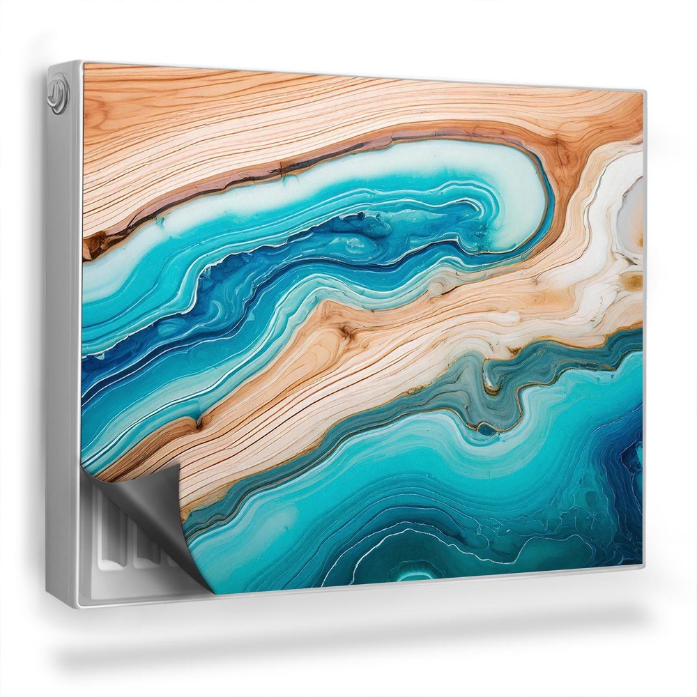 Dekoračný magnetický kryt na radiátor Svetlá drevená živica v námorníckych farbách