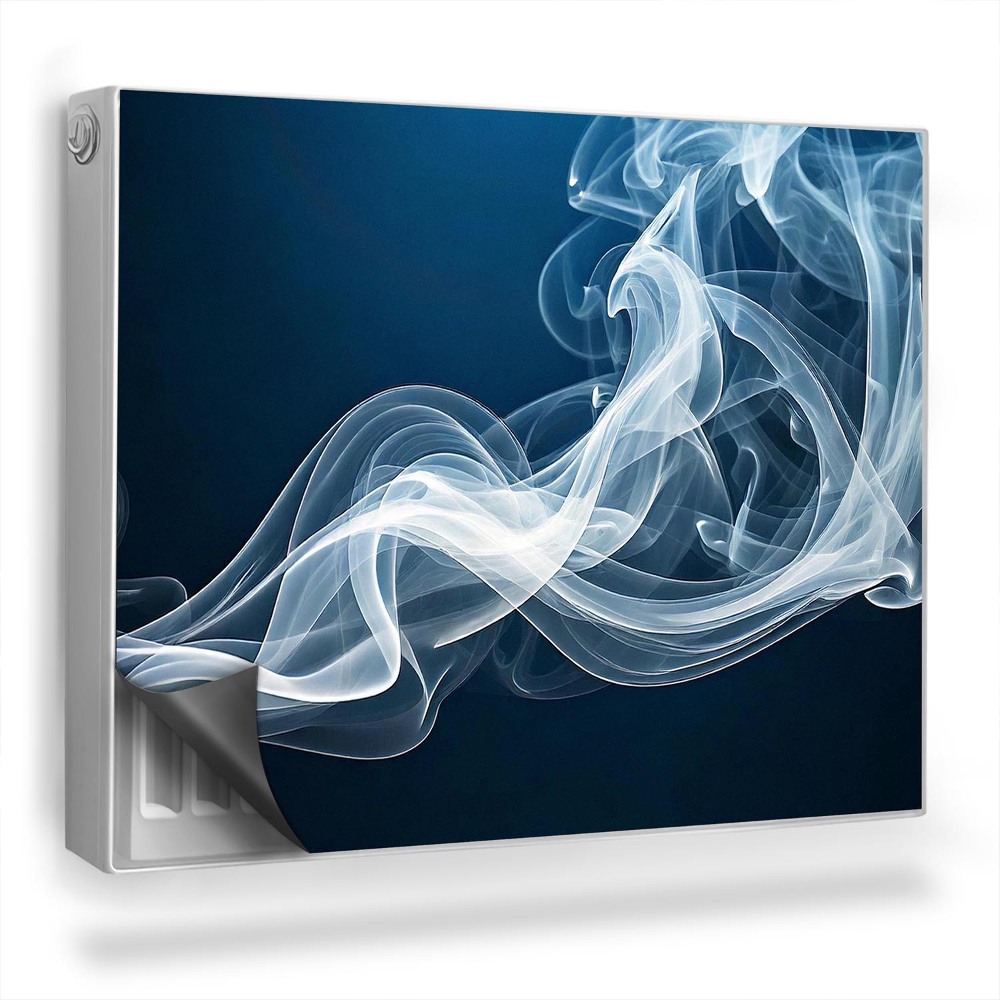 Dekoračný magnet na radiátor Jemná stopa bieleho dymu na tmavomodrom pozadí