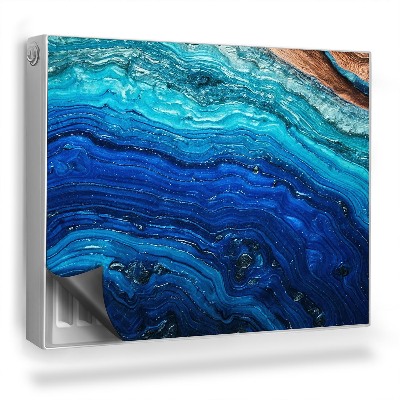 Magnetický kryt na radiátor Živica celadón granát prírodné drevo