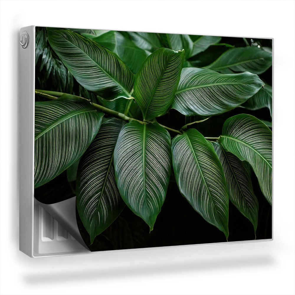 Dekoračný magnetický kryt na radiátor Konár s tropickými lesklými listami