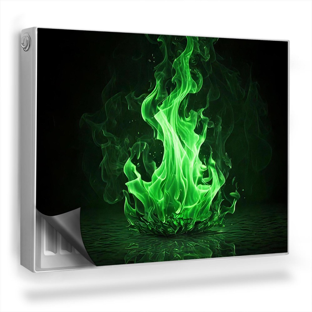 Dekoračný magnet na radiátor Zelený plameň, táborák, silný kontrast