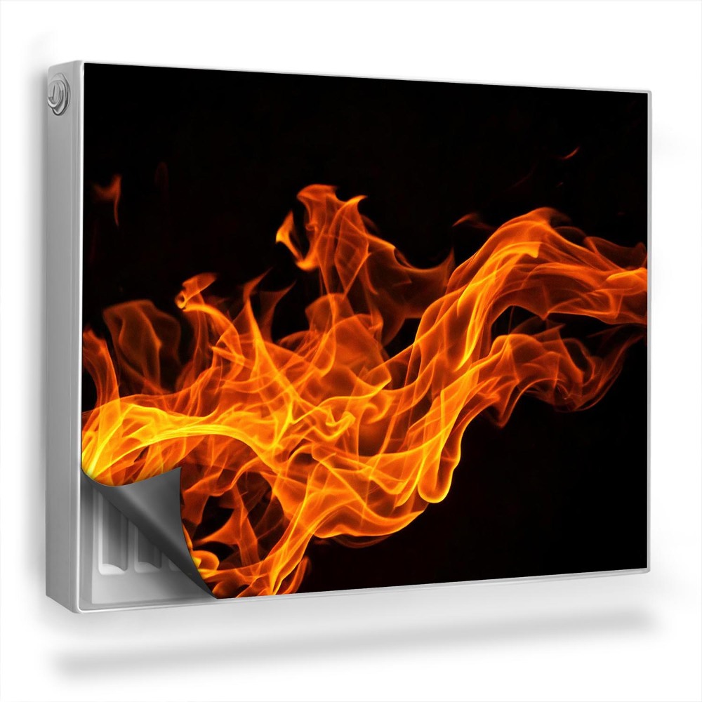 Dekoračný magnetický kryt na radiátor Krásne ohnivé plamene na čiernom pozadí