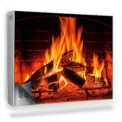Dekoračný magnetický kryt na radiátor Drevo a oheň v domácom krbe