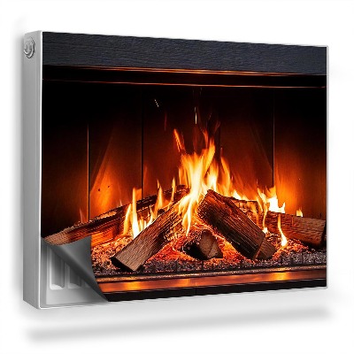 Magnetický kryt na radiátor Horiaci domáci krb s drevom