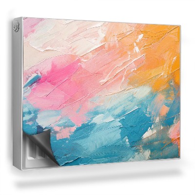 Magnetický kryt na radiátor Abstraktné škvrny od farby, pastely