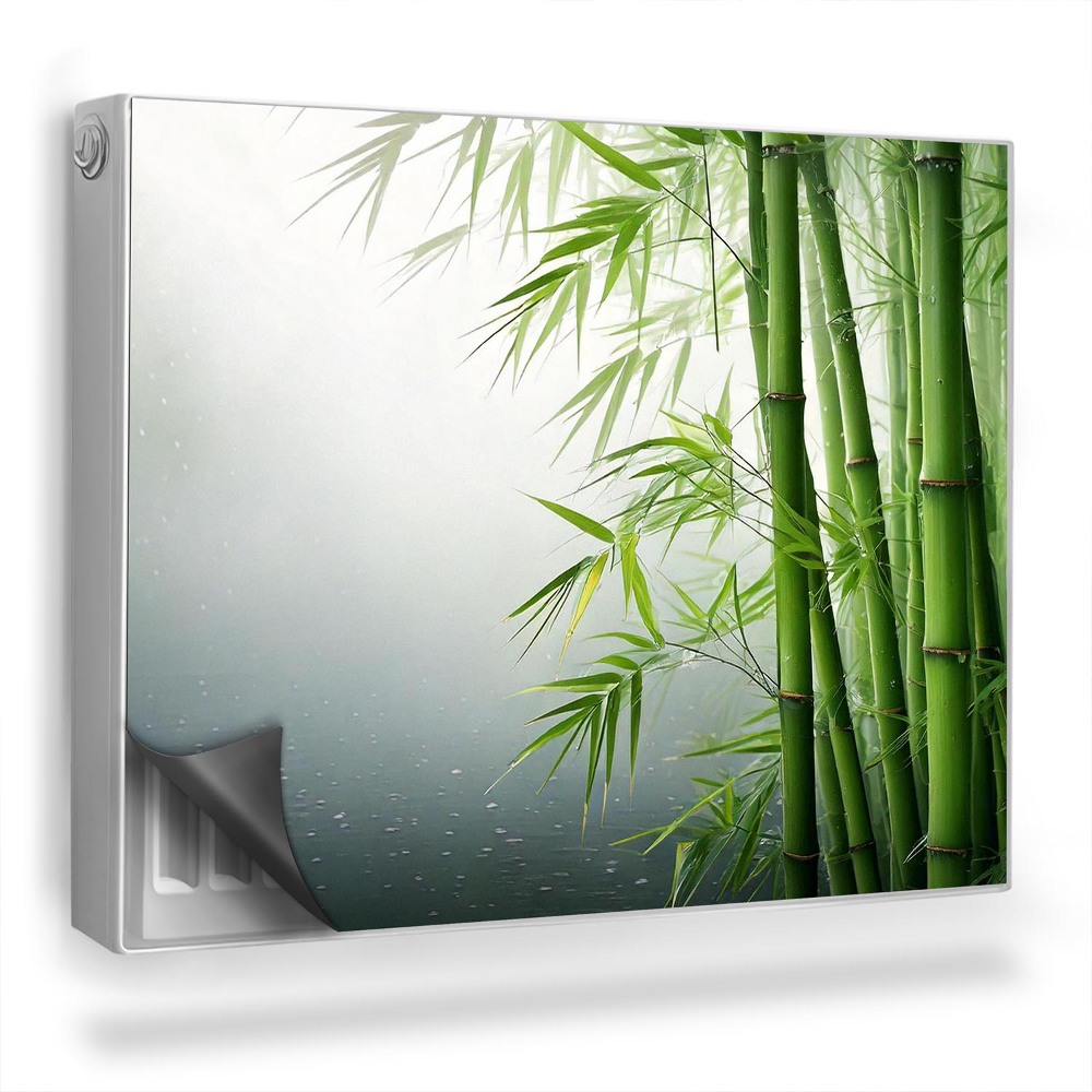 Dekoračný magnet na radiátor Štíhle bambusové stonky na pozadí svetlej hmly