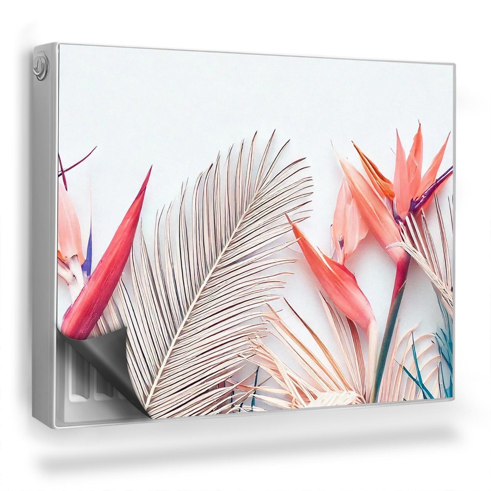 Magnetický kryt na radiátor Pastelové tropické rastliny v boho štýle