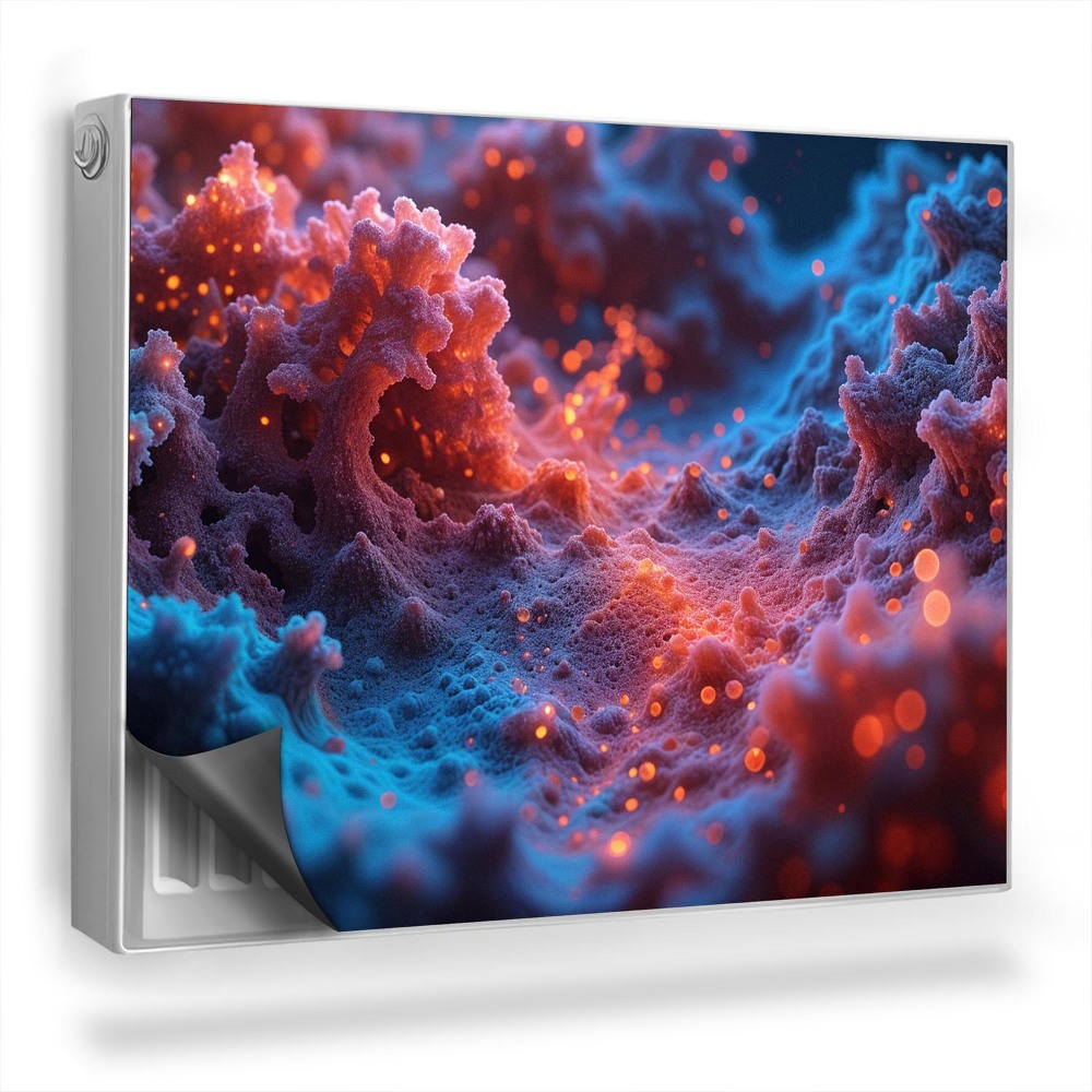 Dekoračný magnetický kryt na radiátor Biologická štruktúra, mihotavé svetielka