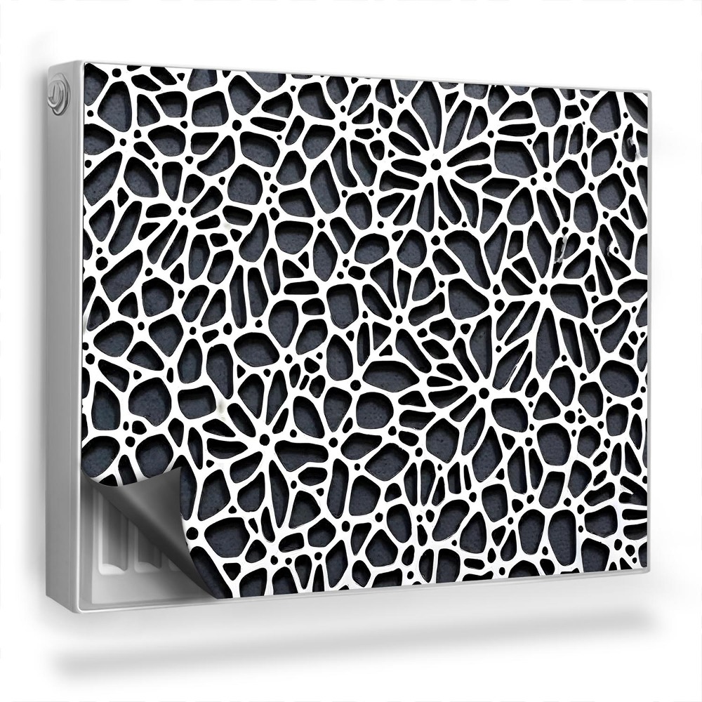 Dekoračný magnetický kryt na radiátor Prelamovaná, biela, biologická štruktúra