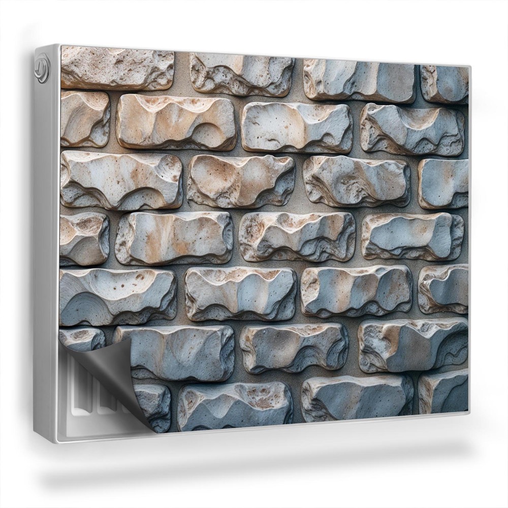 Dekoračný magnet na radiátor Stena z poškodených kamenných tehál