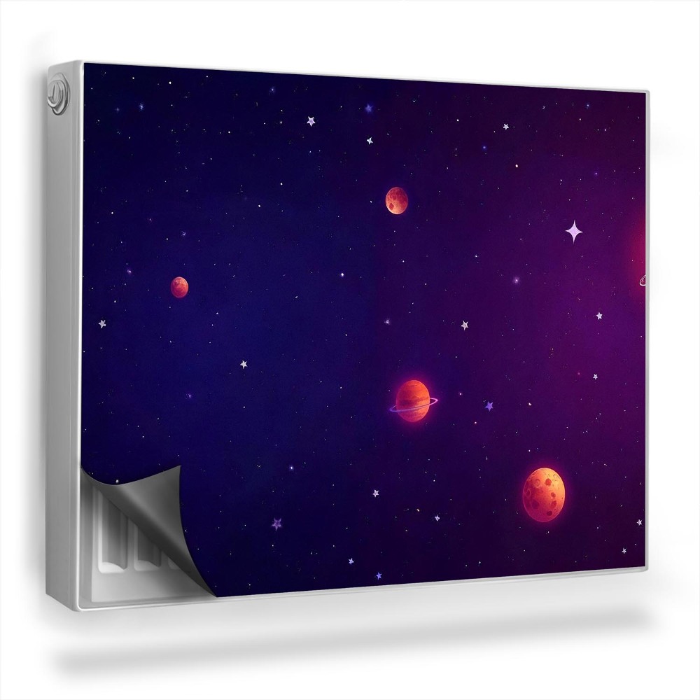 Dekoračný magnetický kryt na radiátor Ilustrácia hviezd a planét vo vesmíre
