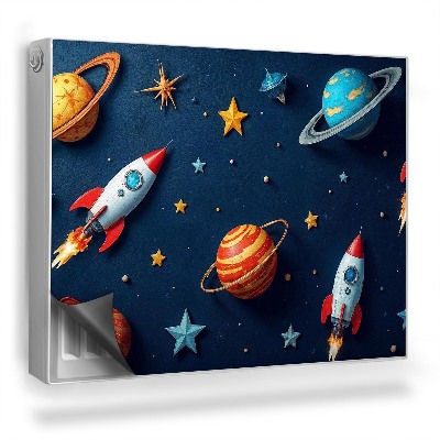 Magnetický kryt na radiátor Ilustrácia vesmíru, planét, hviezdy, rakety
