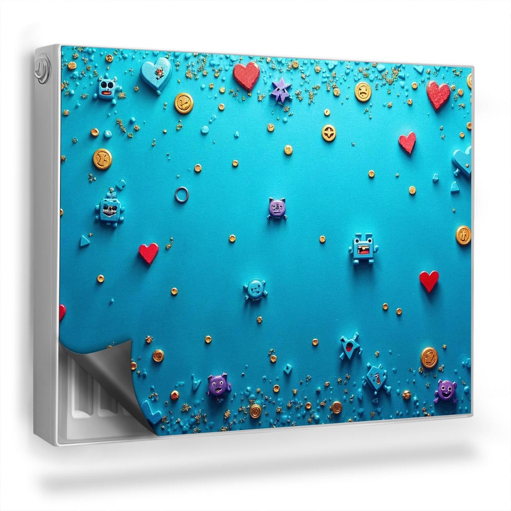 Dekoračný magnet na radiátor Emoji ikony pre mládež modrá grafika