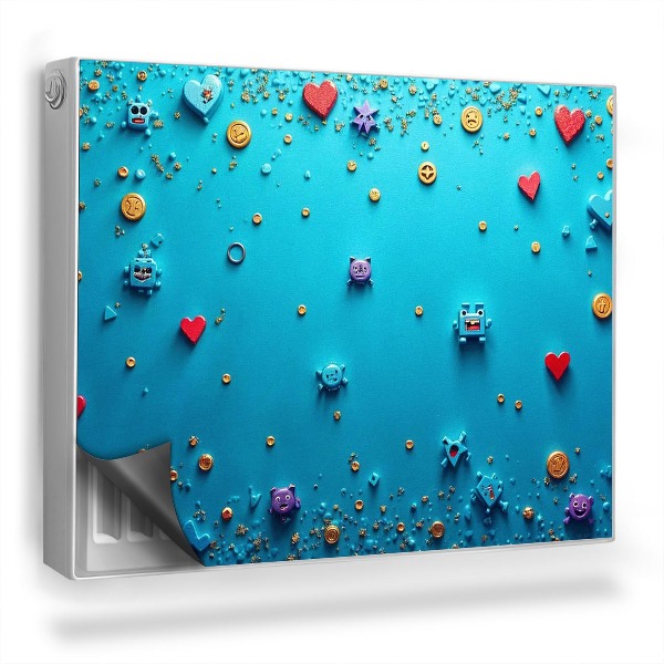 Dekoračný magnet na radiátor Emoji ikony pre mládež modrá grafika