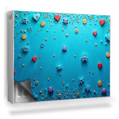 Dekoračný magnet na radiátor Emoji ikony pre mládež modrá grafika