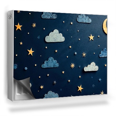 Magnetický kryt na radiátor Nočná obloha, oblaky, hviezdy a mesiace