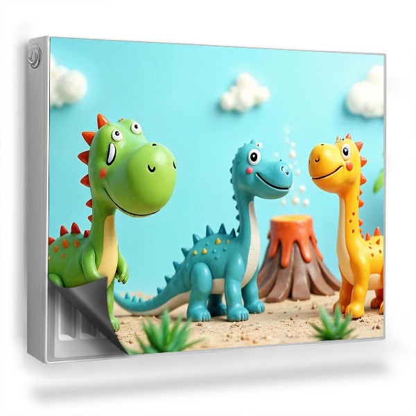 Dekoračný magnetický kryt na radiátor Roztomilé 3D ilustrácie dinosaurov pre deti