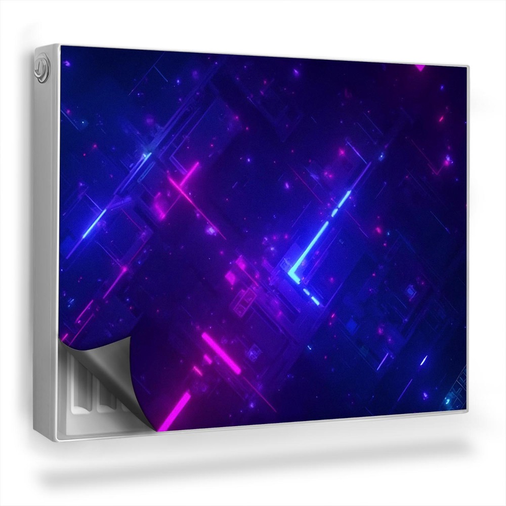 Dekoračný magnet na radiátor Abstraktné neónové svetlá v hmle