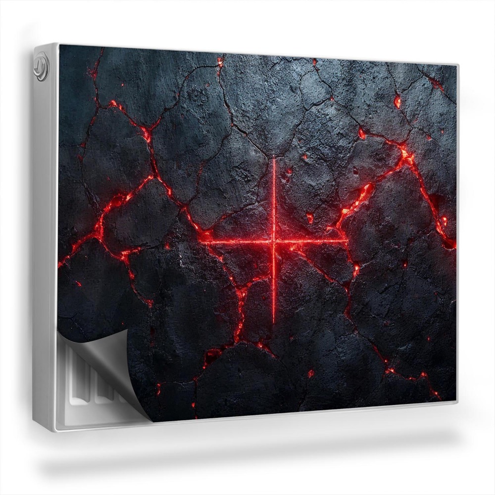 Dekoračný magnetický kryt na radiátor Prasklina v vyvretej hornine, kríž v láve