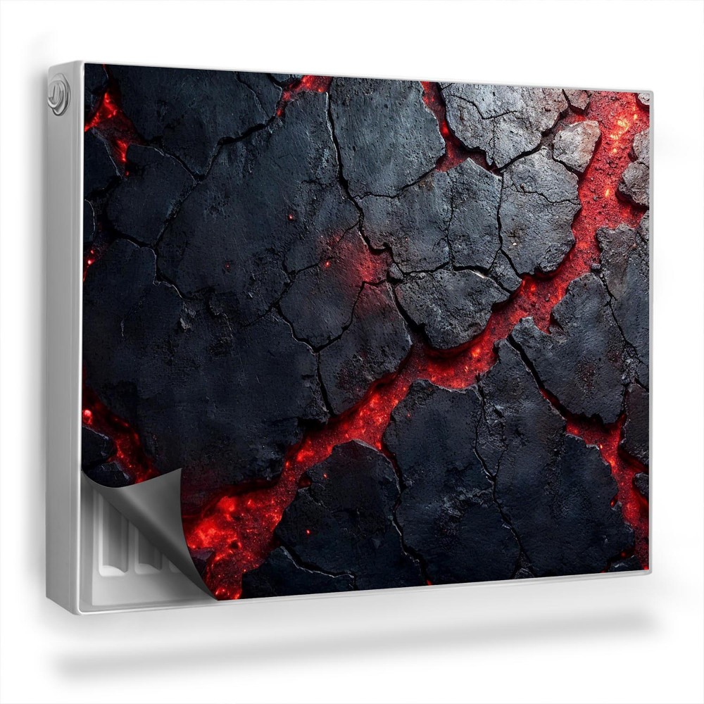 Dekoračný magnet na radiátor Textúra prasknutej skaly a horúcej lávy