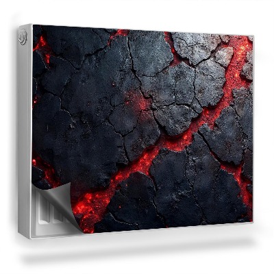 Dekoračný magnet na radiátor Textúra prasknutej skaly a horúcej lávy