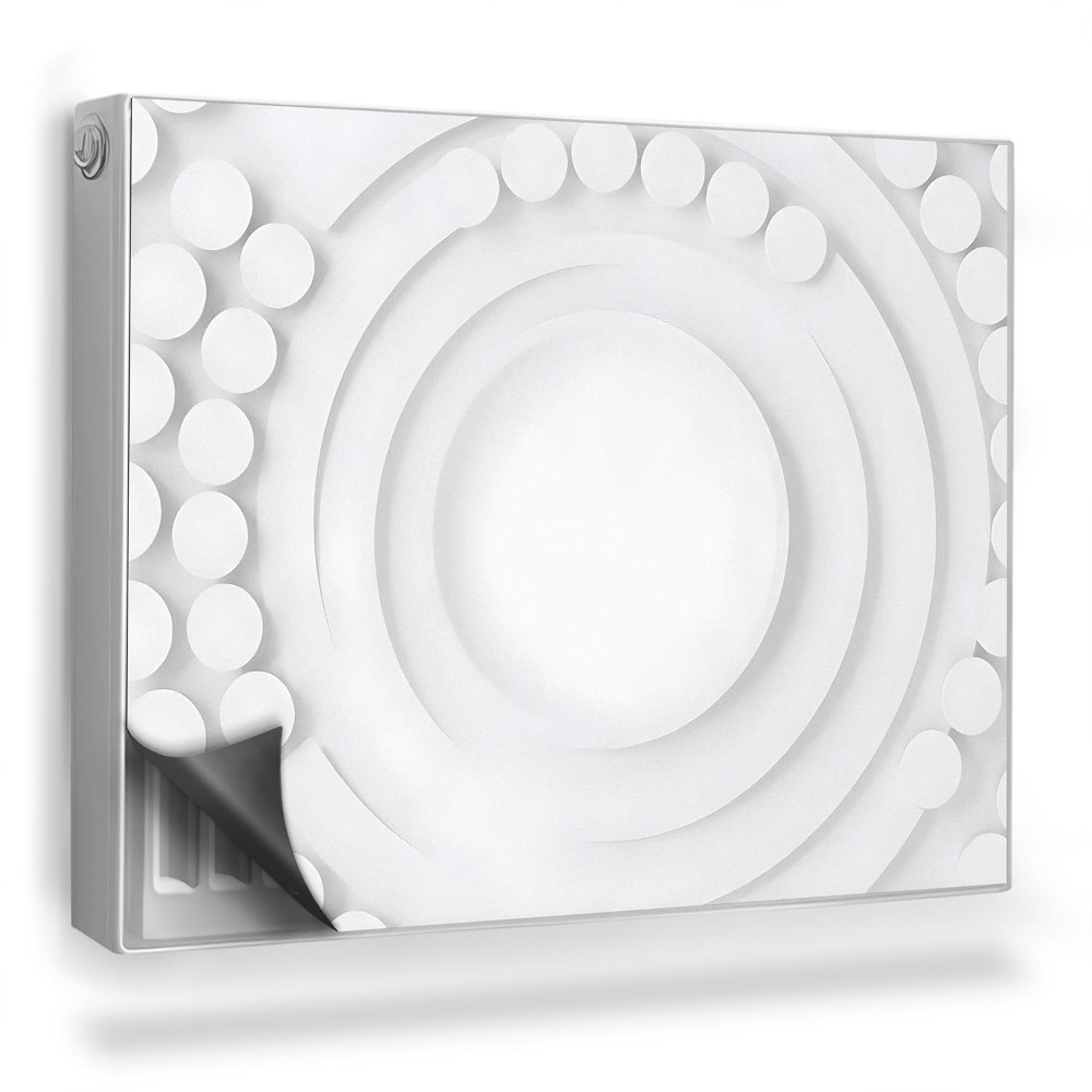 Dekoračný magnetický kryt na radiátor Abstraktné kruhy 3D štruktúra ilustrácia