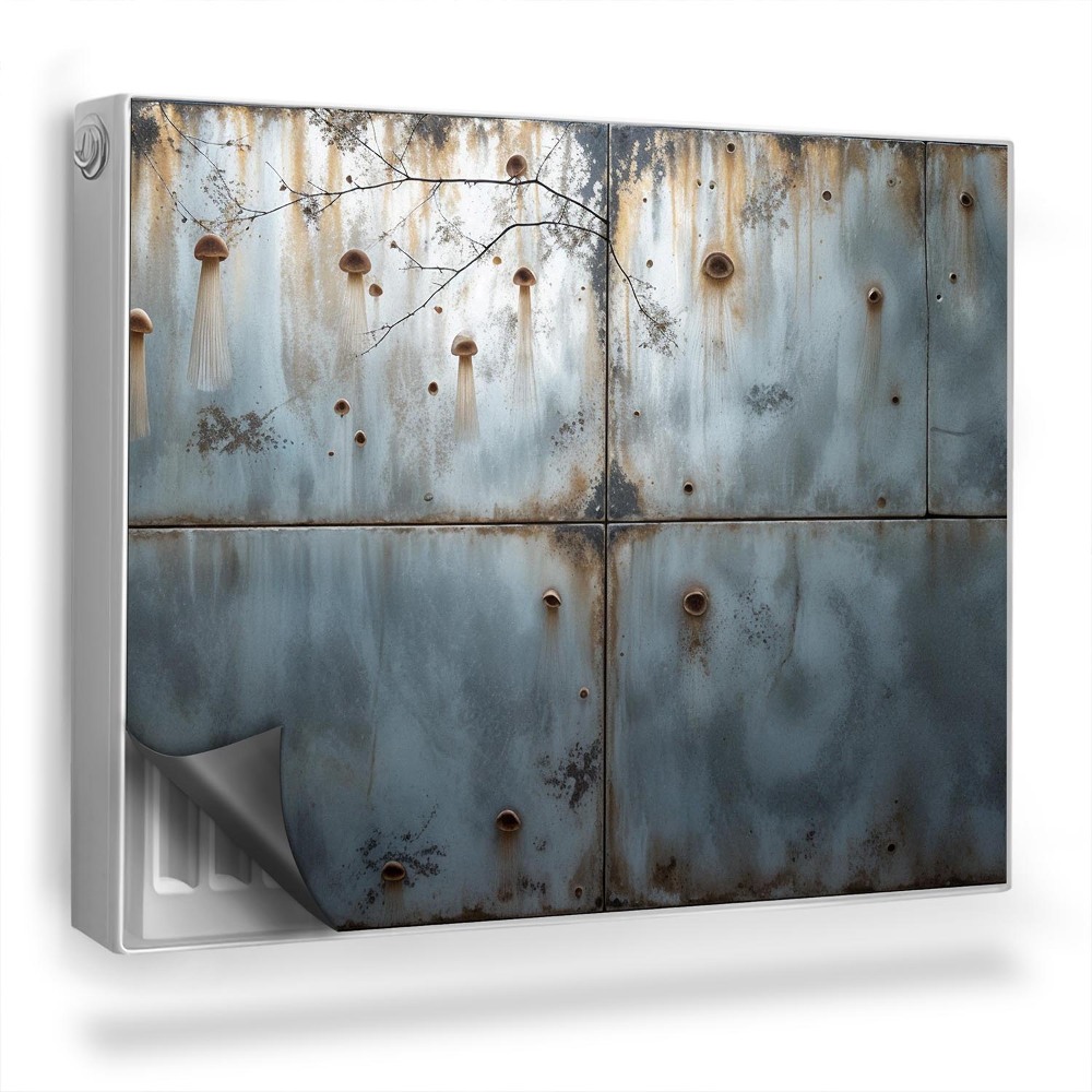 Dekoračný magnetický kryt na radiátor Poškodený kovový povrch hrdzená oceľ