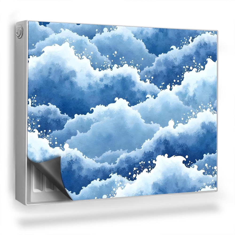 Dekoračný magnetický kryt na radiátor Ilustrácia penových vĺn, morské farby