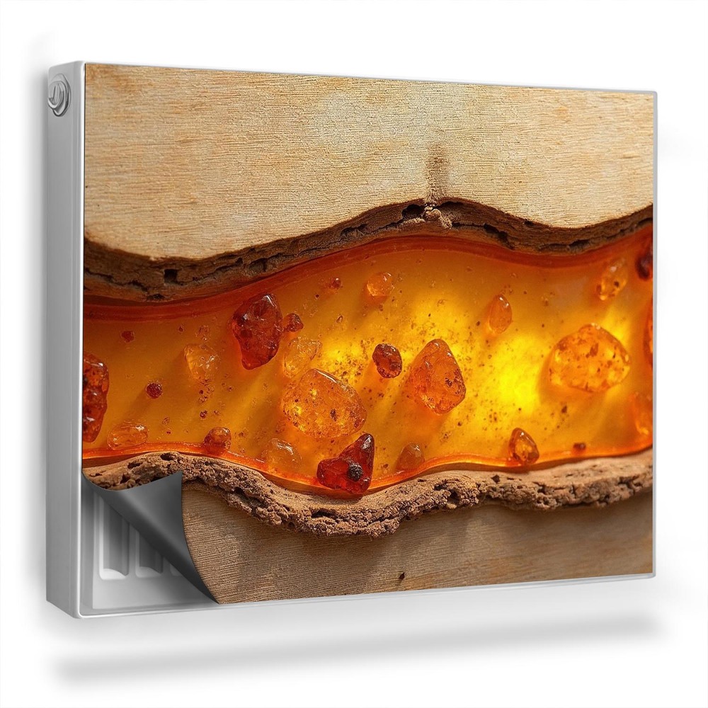 Dekoračný magnetický kryt na radiátor Drevená doska jantárová živica