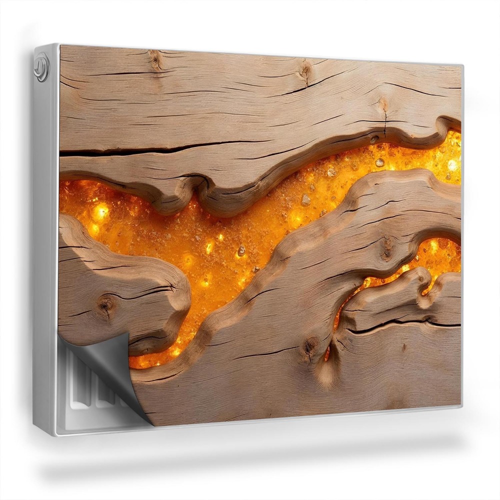 Dekoračný magnet na radiátor Drevená doska s jantárovou živicou